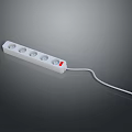Electronic Power Strip With Multiple Sockets White Design And Long Cable