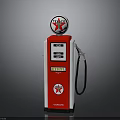 Vintage Texaco Gas Pump In Red White Design With Classic Logo And Fuel Nozzle
