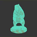Vibrant Orange Standing Bear Statue With Open Mouth On Textured Base