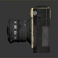 Vintage Nikon Camera With Gold And Black Retro Design And Classic Lens