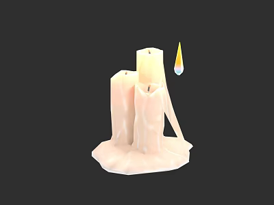 Candlelight flame candle light low polygon home accessories 3d model