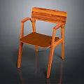 Modern Wooden Leisure Chair With Armrests Simple Design And Natural Wood Finish