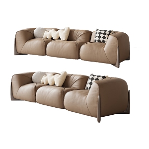 Cream wind multiplayer sofa 3d model