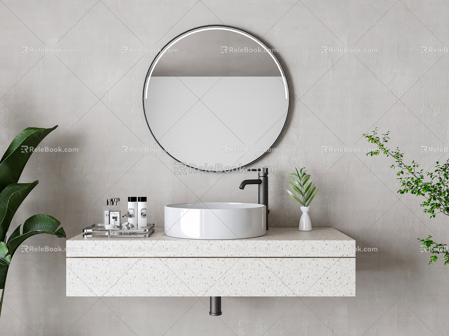 Washstand mirror combination 3d model