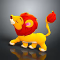 Cute Yellow Lion Plush Toy With Red Mane And Tail Tip And Soft Material