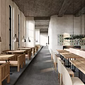 Quiet Restaurant Dining Table and Chair Card Seat Sofa Log Sofa Chandelier Ornaments Partition Dining Chair Dining Table Dining Table and Chair 3d model