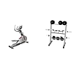 Home Fitness Equipment Setup with Elliptical Trainer and Dumbbell Rack with Dumbbells