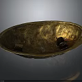 Ancient Golden Metal Weapon Featuring Historical Shiny Surface And Round Shape 3d model