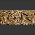 Decorative Golden Circular Household Item With Intricate Animal And Scroll Carvings For Home Decoration