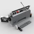 Detailed DIY Building Block Radio Model With Batteries Cassette Tapes and Small Box
