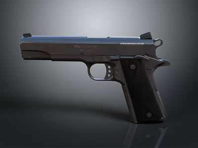 Black Tactical Pistol with Modern Design Textured Grip and Sleek Metal Finish 3d model