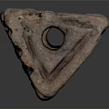 Ancient Carved Pottery Relic With Intricate Texture Central Hole And Rough Surface