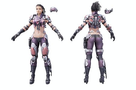 Modern game character female god of war 3d model