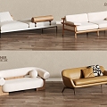 Modern Double Sofa Sofa Leather Sofa 3d model