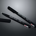 Two Black Smooth Writing Pens With Pen Cap For Daily Use Supplies