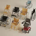 Medical Devices Various Wheelchairs With Different Styles And Mobility Functions 3d model