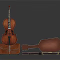 Classic Wooden Violin with Open Case for Daily Life Storage and Use