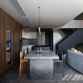 Modern Living Dining Room Interior Design With Large Windows Grey Sofa And Decorative Pillows