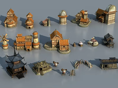 Chinese Cartoon Architecture 3d model