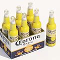 Corona Extra Beer Pack With Six Bottles In Box And One Yellow Bottle
