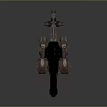 Advanced Mechanical Weapon Featuring Large Cannon Tracked Base And Metallic Black Brown Design