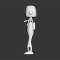 Game And Movie Character White Robot With Green Eyes Chest Symbol Arms Outstretched Dark Background