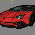 Red Sports Car With Sleek Design Scissor Doors Sharp Headlights And Black Wheels