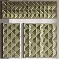 Modern Geometric Green Wall Decor With Triangular Patterns And Symmetric Design 3d model