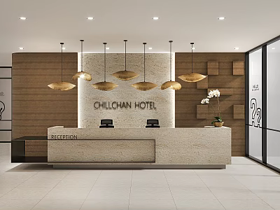 Modern Front Desk 3d model