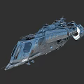 Futuristic Sci-Fi Warship With Detailed Exterior Design Weapon Systems And Armored Hull