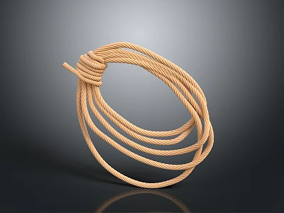 High Quality Coiled Natural Fiber Rope With Secure Knot For Daily Household Supplies 3d model