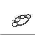 Brass Knuckles Metal Self Defense Weapon With Four Finger Holes And Spiked Edges
