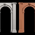 Classic Door Arches White And Brown Stone With Columns Ornate Top Design