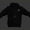 Black Hooded Sweatshirt With Front Yellow NE Logo And Classic Design For Daily Use