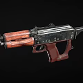 Military Style Tactical Rifle With Wooden Grip And Metal Barrel Structure