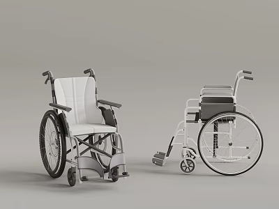 Medical Devices Pair Of Wheelchairs With Lightweight Frame Ergonomic Seats And Adjustable Features 3d model