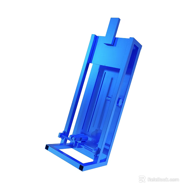 Blue Industrial Mechanical Structure With Metal Frame And Support Design 3d model 