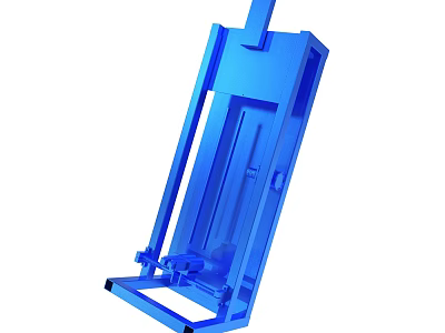 Blue Industrial Mechanical Structure With Metal Frame And Support Design 3d model