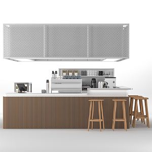 Modern Workbench Coffee Bar Chair Coffee Machine Bar 3d model