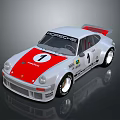 Porsche White And Red Race Car With Number 1 Logo And Racing Stickers