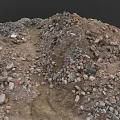 Rough Outdoor Pile of Natural Dirt Stones and Small Mixed Rocks
