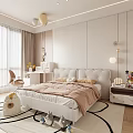 Cozy Kids Room Interior With Pink Bed Desk Toys Rug And Pendant Lights
