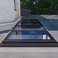 Skylight hanging on the lighting well of the villa 3d model