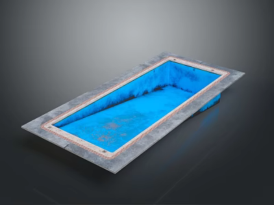 Rectangular Swimming Pool Design With Blue Water And Gray Stone Border 3d model