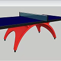 High Quality Ping Pong Table With Blue Top And Red Curved Legs For Sports