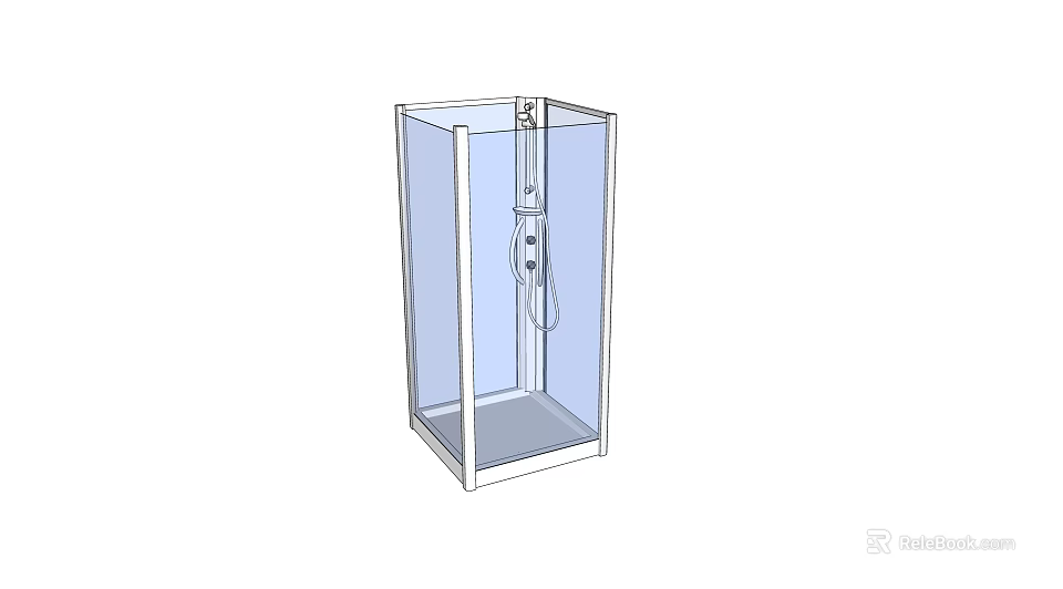 Modern Shower Head Design In Glass Enclosure With Clean And Simple Structure 3d model 