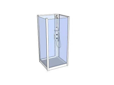 Modern Shower Head Design In Glass Enclosure With Clean And Simple Structure 3d model