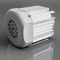 Silver Industrial Electric Motor With Metal Housing And Rotating Shaft