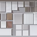 Various Window Blinds Styles in Different Colors for Home Interior Decoration 3d model