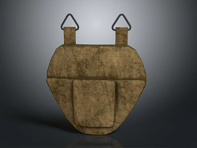 Brown Textured Leather Apparel Accessory With Dual Hooks And Protective Design 3d model